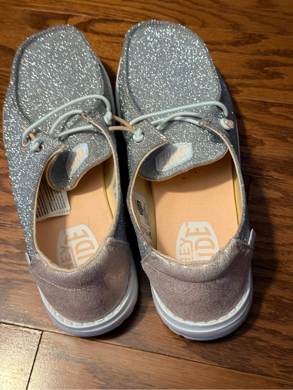 Hey Dude Glitter Slip-On Loafers in Silver - Picture 6 of 6